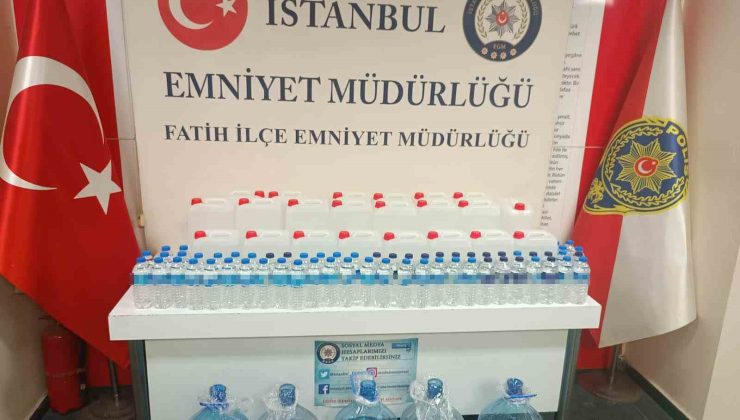 Fatih’te sahte içki operasyonu: 155 litre sahte alkol ele geçirildi