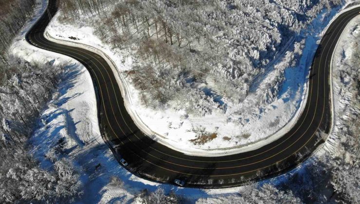 Kırklareli’nin beyaza bürünen yüksek kesimleri, karın ve doğanın uyumunu gözler önüne seriyor