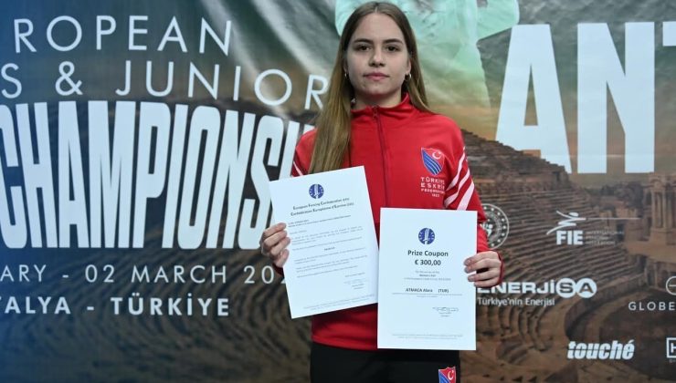 Alara Atmaca’ya, Avrupa Eskrim Konfederasyonundan özel ödül