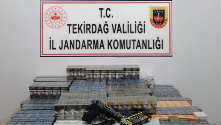Tekirdağ’da jandarmadan kaçak tütün ve silah operasyonu
