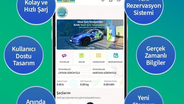 Aksa Şarj, mobil uygulamasını yeniledi