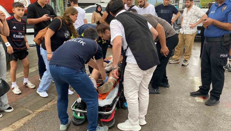 Bisikletten düşen çocuğun bacağına direksiyon saplandı