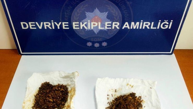 Keşan’da polisin durdurduğu şüpheliden uyuşturucu ele geçirildi