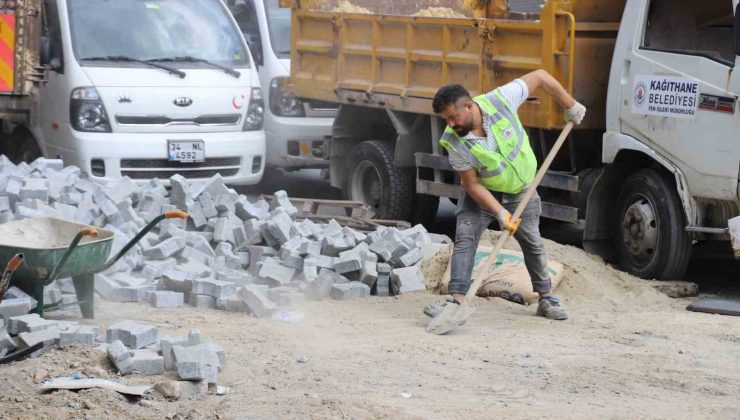 Kağıthane’de yol ve çevre düzenleme çalışmaları devam ediyor