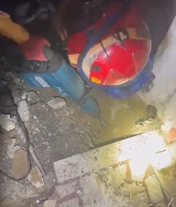 Yaramaz kedi, kaza kaza kendini toprağa gömdü