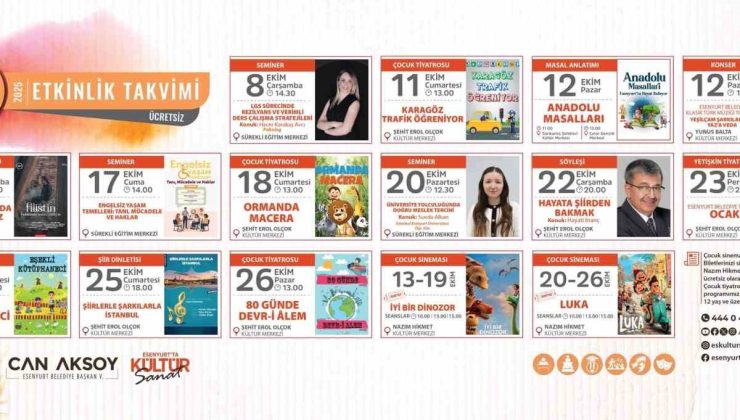 Esenyurt Belediyesi’nden ekim ayına özel dolu dolu kültür ve sanat takvimi