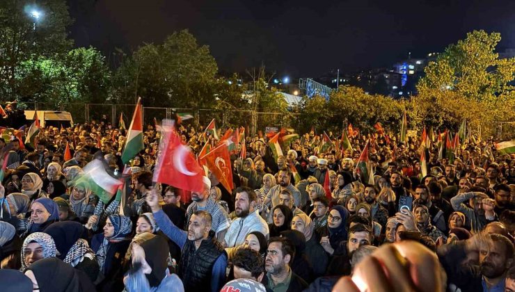 İsrail’in Sumud Filosu’a müdahalesinin ardından ABD Konsolosluğu önünde protesto edildi