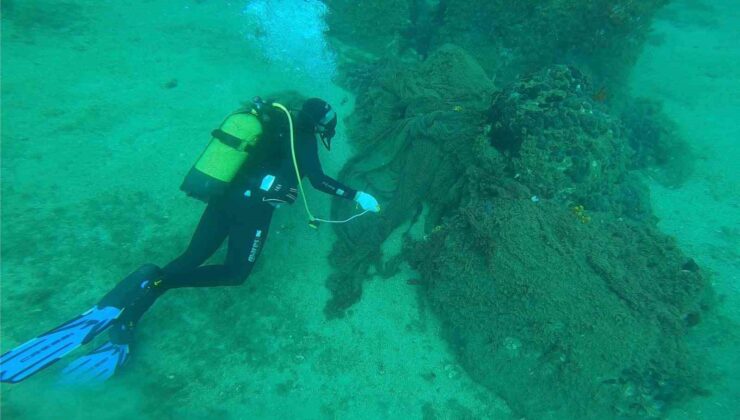 Çanakkale’de 9 yılda denizden 34 bin 620 metrekarelik hayalet ağ çıkarıldı