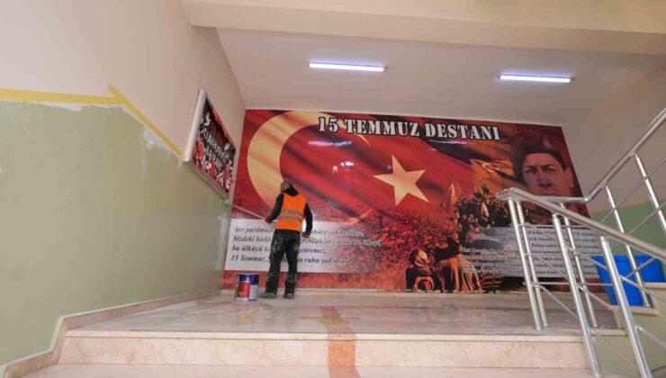 Esenyurt’taki okullarda ara tatilde bakım ve onarım çalışmaları devam etti