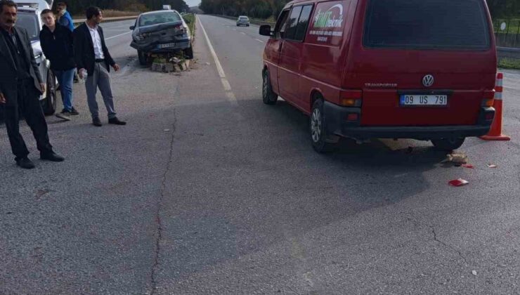 Karacabey’de iki otomobil çarpıştı: 2 yaralı