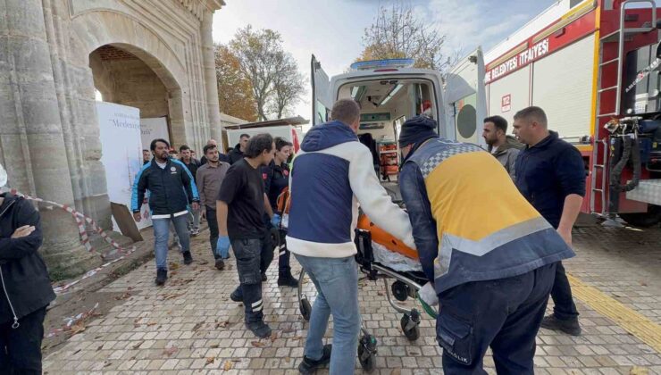 Selimiye Camii restorasyonunda düşen işçi yaralandı
