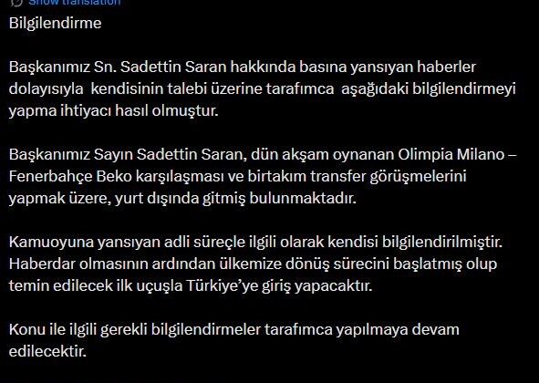 Avukat Ali Alper Alpoğlu’ndan Başkan Saran açıklaması