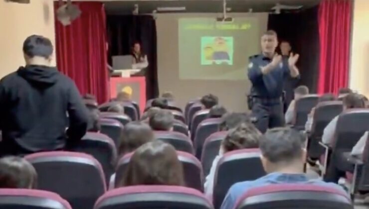 Eceabat’da emniyet ekiplerince öğrenciler bilgilendirildi