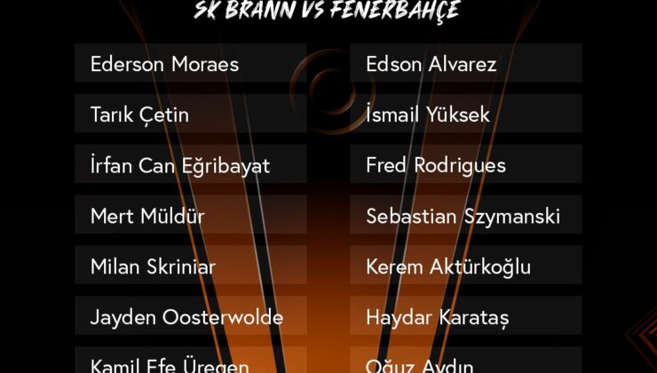 Fenerbahçe’nin Brann maçı kamp kadrosu belli oldu