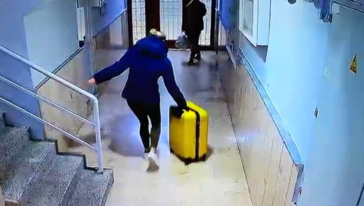 Güllü’nün kızının arkadaşı ile birlikte bavullarla binadan çıktığı anlara ilişkin görüntü ortaya çıktı