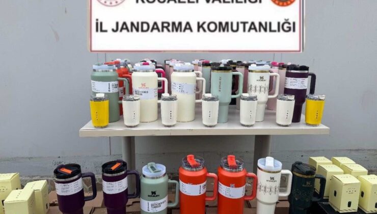 Kocaeli’de piyasa değeri yüksek ünlü markaya ait 100 termos ele geçirildi