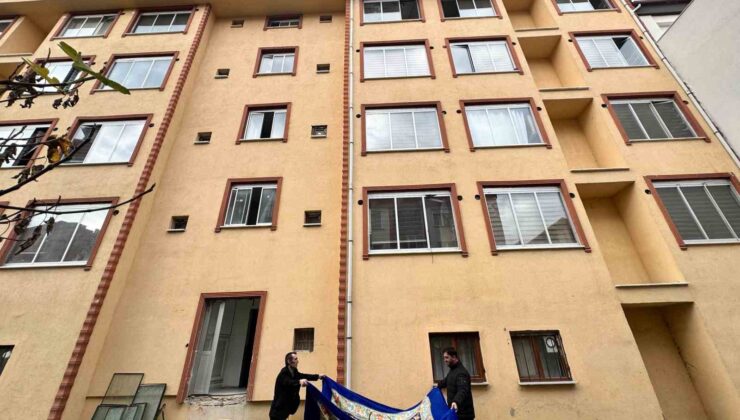 Mahsur kalan kedi için yatak taşıyıp battaniye gerdiler