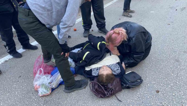 Motosikletin çarptığı kadın yaralandı