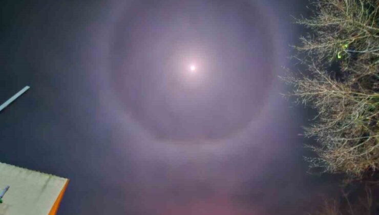 Muratlı semalarında ‘Ay Halesi’ görüldü