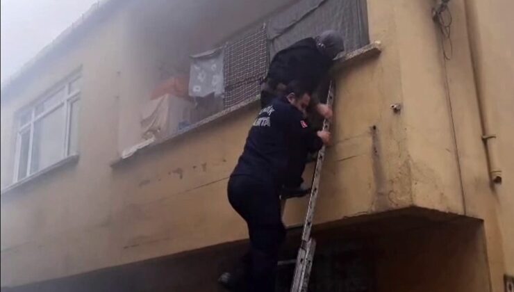 Pendik’te yangında can pazarı: Zabıta yaşlı kadını böyle kurtardı