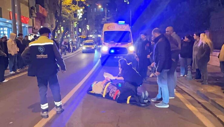 Tekirdağ’da motosikletin çarptığı kadın yaralandı