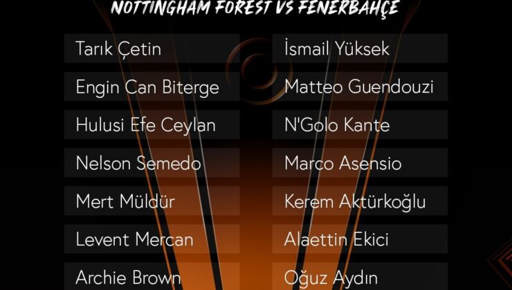 Fenerbahçe’nin, Nottingham Forest maçı kamp kadrosu belli oldu