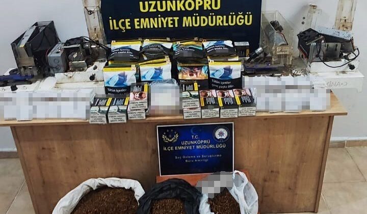 Edirne’de kaçak tütün ve makaron operasyonu