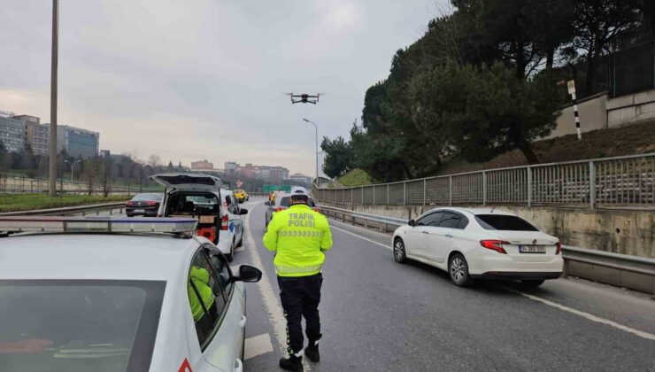 Sarıyer’de dron destekli “kaynak” denetimi: 10 sürücüye toplamda 93 bin lira ceza kesildi