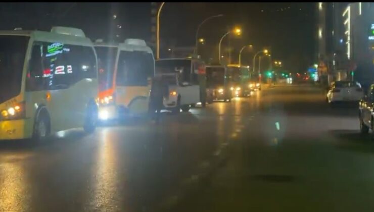 Zam konusundan anlaşma çıkmayınca Bursa’da otobüsçüler konvoyla eylem yaptı