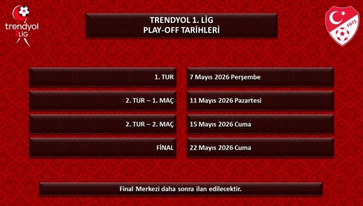 1., 2. ve 3. Lig’de play-off tarihleri belli oldu