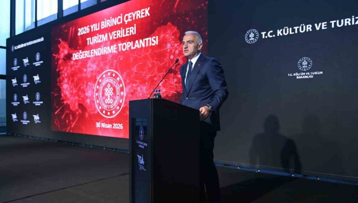 Bakan Ersoy: “Turizm geliri 2026 yılının ilk çeyreğinde yüzde 4,2 artışla 9,8 milyar dolar oldu”