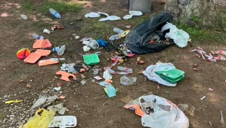 Bursa’da mesire alanı bir günde çöplüğe döndü