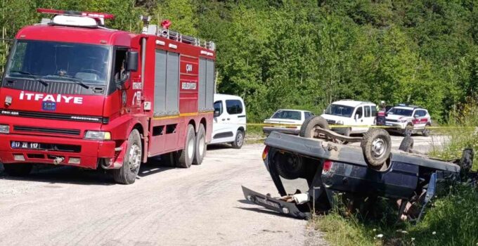 Çan’da takla atan otomobilin sürücüsü hayatını kaybetti