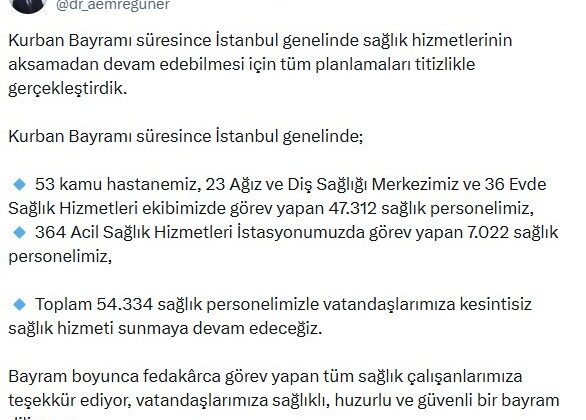 İstanbul’da Kurban Bayramı’nda 54 bin 334 personel görev yapacak