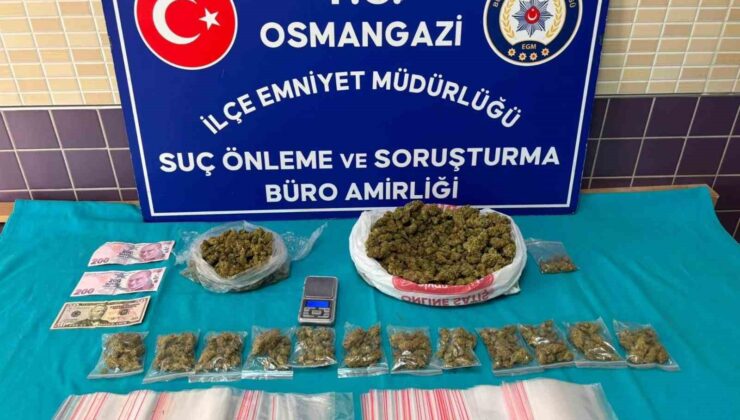 Bursa’da uyuşturucu operasyonu: 1 kiloya yakın esrar ele geçirildi, 4 şüpheli yakalandı