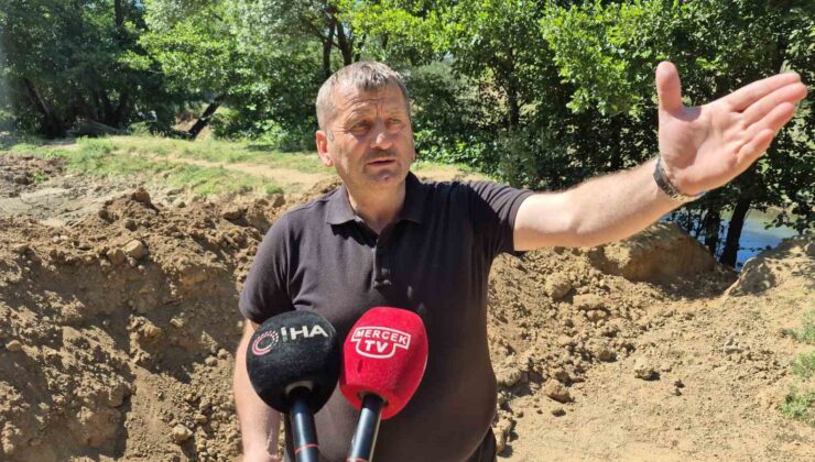 Çevreyi kirleten piknikçilere kızan muhtar yeniden hendek kazdırdı