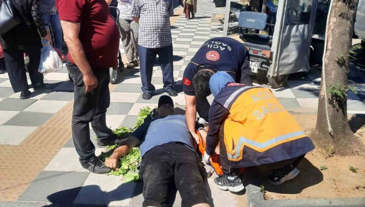 Tekirdağ’da kaldırıma takılan vatandaş hastanelik oldu