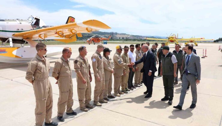 Vali Toraman’dan yangın söndürme uçakları ve helikopterleri pilotlarına ziyaret